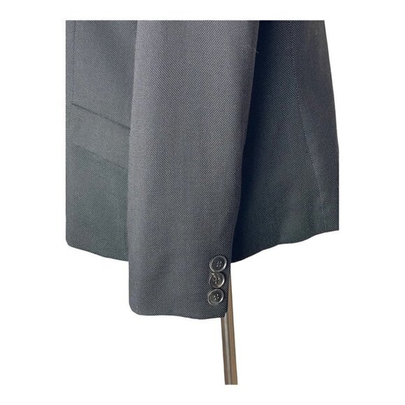 Lafayette 148 New York Black Wool Blend Micro Dot‎ Mandarin Collar Blazer 12P - Picture 8 of 12